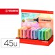STABILO EXPOSITOR 45 MARCADORES FLUORESCENTES BOSS ORIGINAL COLORES PASTEL SURTIDOS